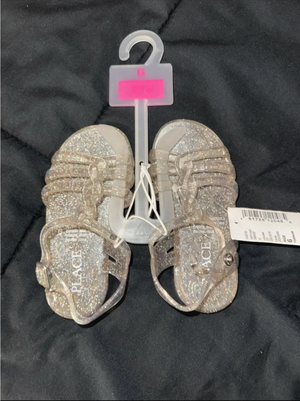 The Children's Place Sparkle Silver Jelly Sandals